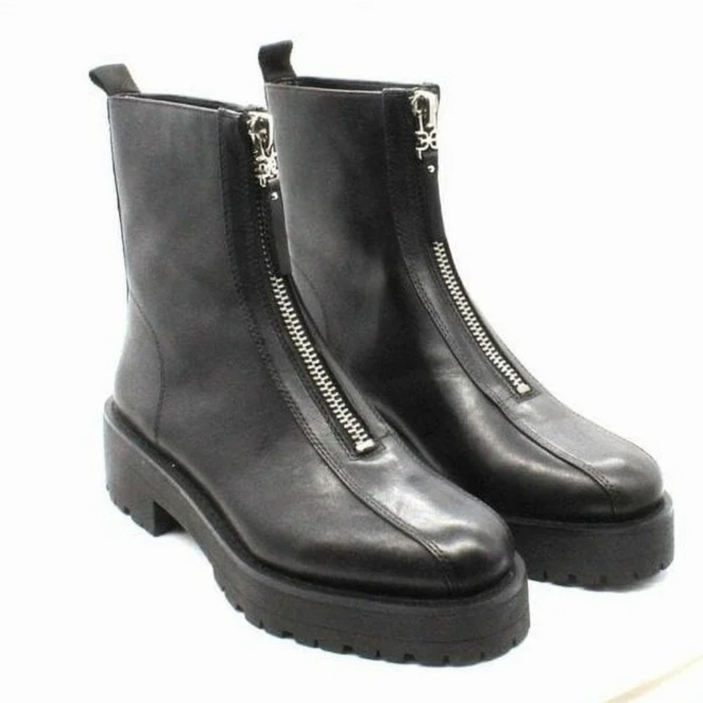Sam Edelman Jacquie Black Leather Ankle Boots